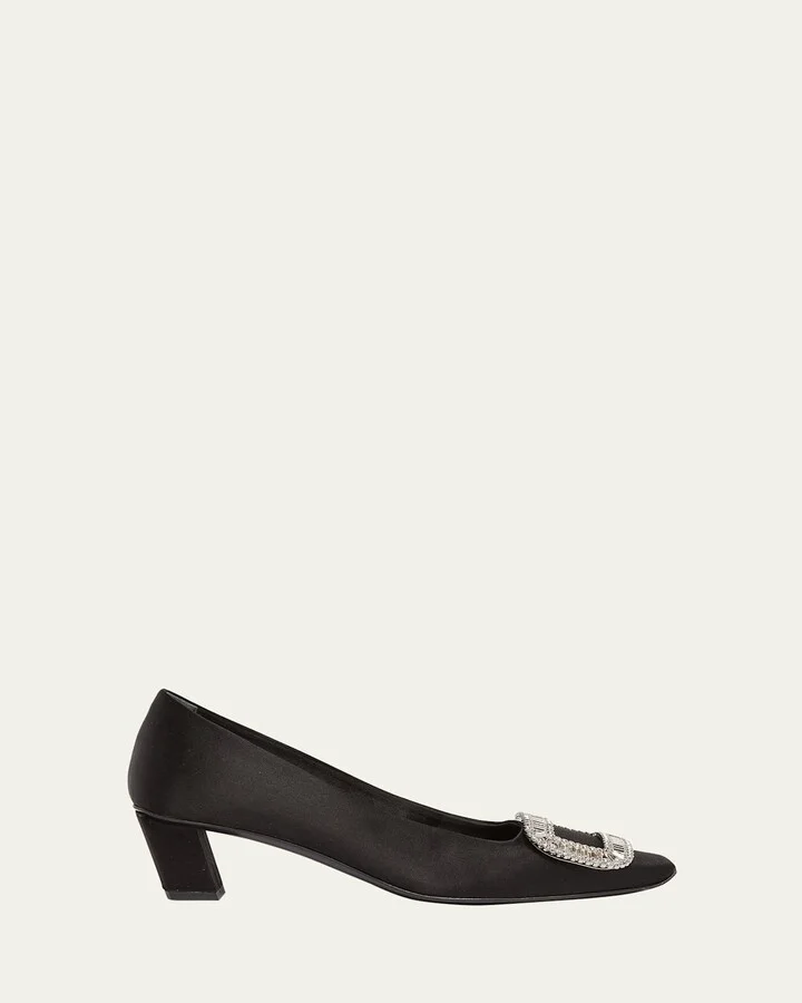 Belle Vivier Strass Satin 45mm Pumps
