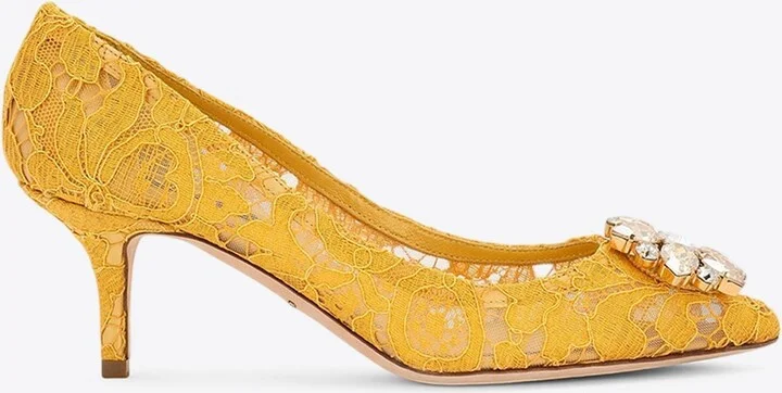 Bellucci 60 Brooch Lace Pumps