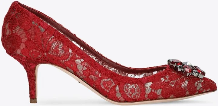 Bellucci 60 Brooch Lace Pumps
