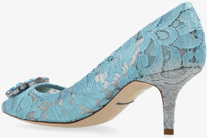 Bellucci 60 Crystal Embellished Lace Pumps - Image 2