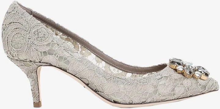 Bellucci 60 Crystal-Embellished Lace Pumps