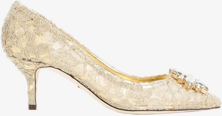 Bellucci 60 Crystal-Embellished Lace Pumps