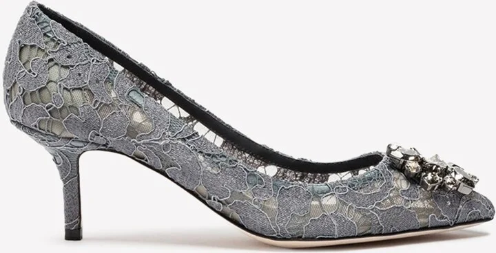 Bellucci 60 Lace Pumps with Brooch Detail