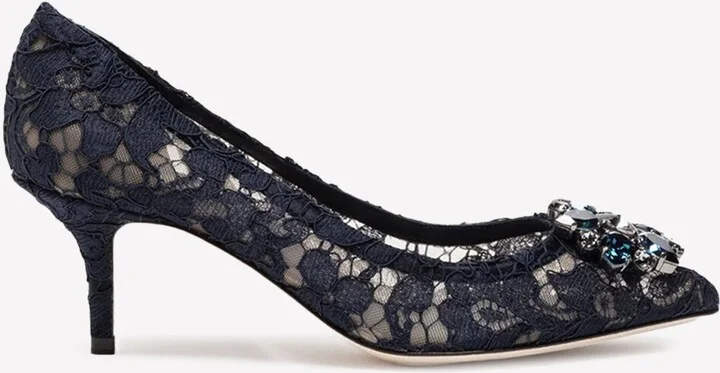 Bellucci 60 Lace Pumps with Brooch Detail
