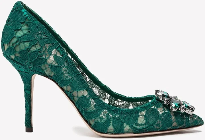 Bellucci 90 Crystal-Embellished Pumps in Taormina Lace