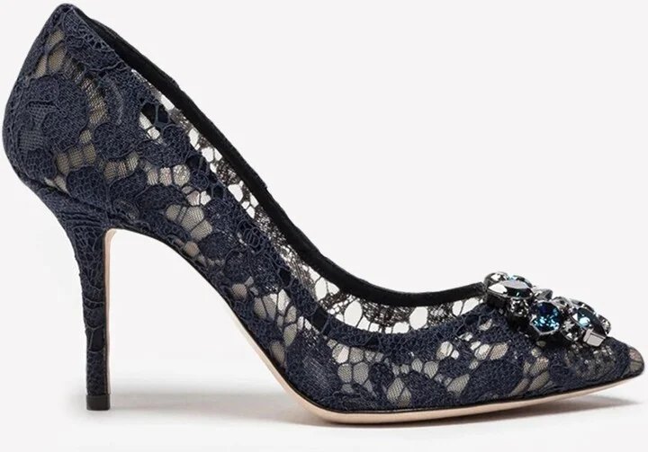 Bellucci 90 Crystal-Embellished Pumps in Taormina Lace