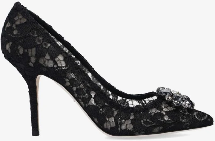 Bellucci 90 Embellished Lace Pumps