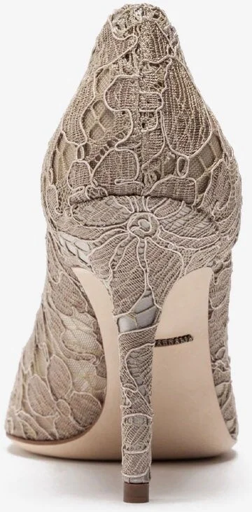 Bellucci 90 Taormina Lace Pumps with Crystal Detail - Image 2