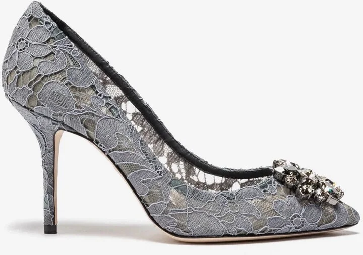 Bellucci 90 Taormina Lace Pumps with Crystal Detail
