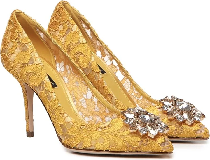 Bellucci Taormina Lace Pumps With Crystals - Image 2