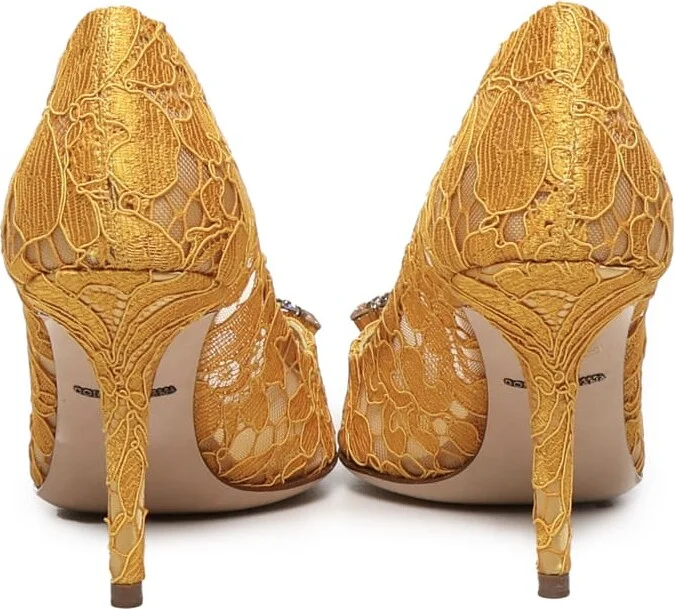 Bellucci Taormina Lace Pumps With Crystals - Image 3