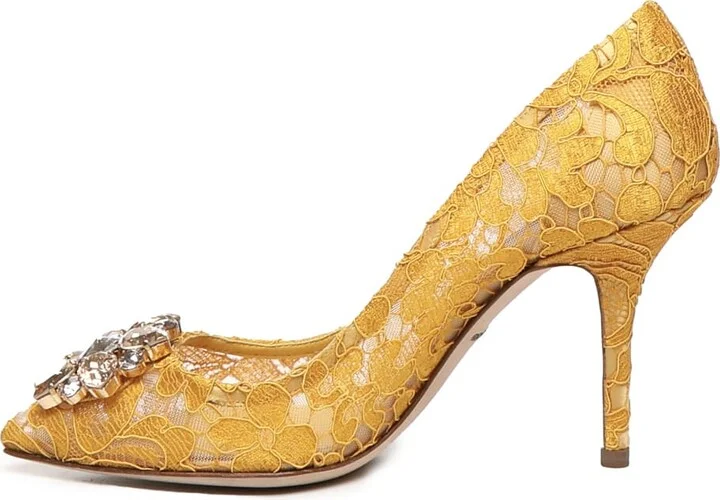 Bellucci Taormina Lace Pumps With Crystals - Image 4