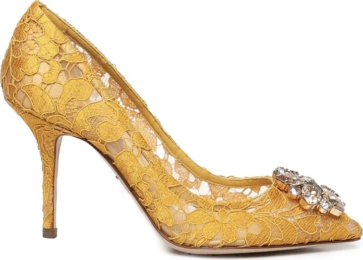 Bellucci Taormina Lace Pumps With Crystals