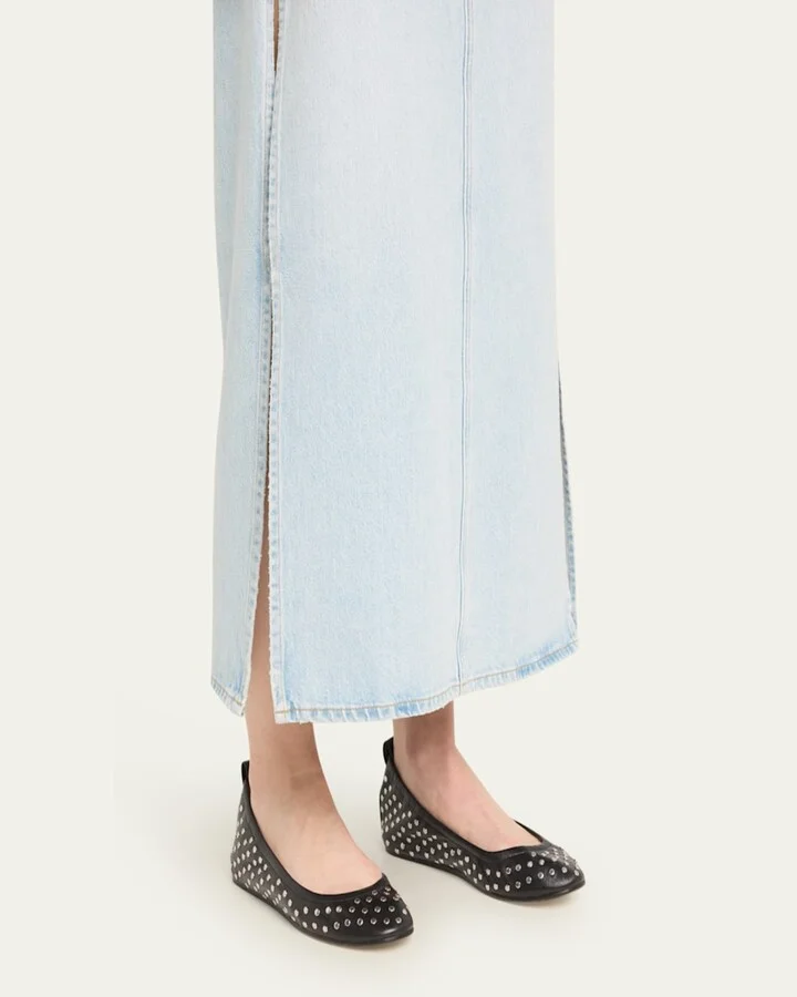 Belna Studded Leather Ballerina Flats - Image 2
