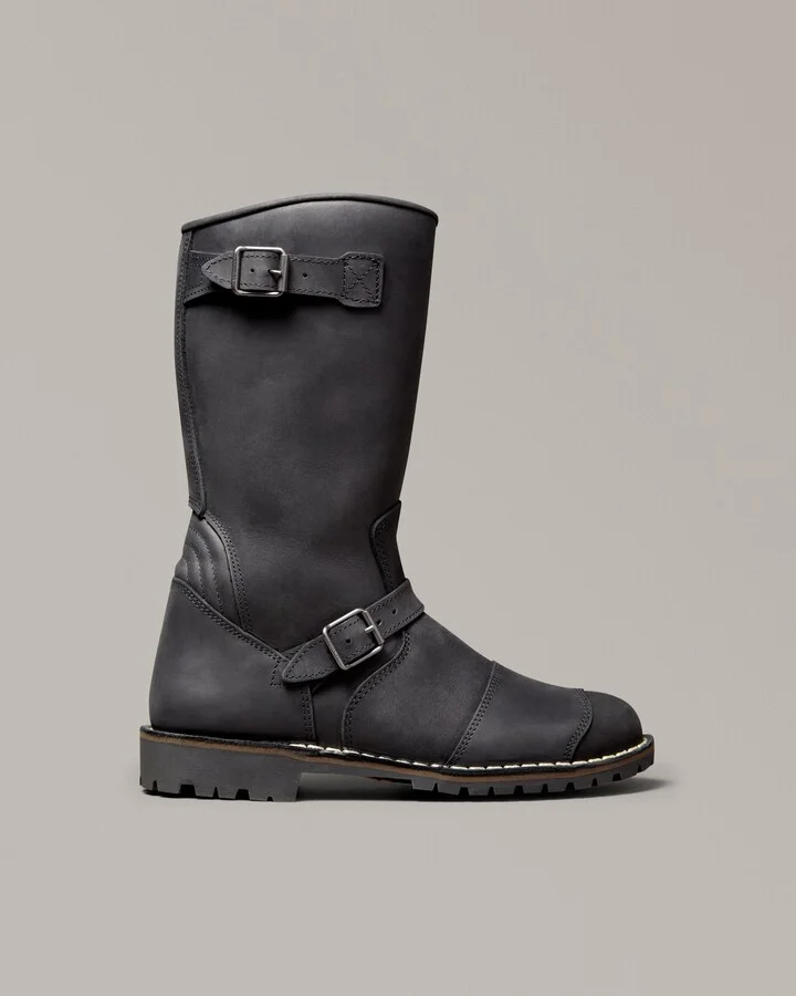 Belstaff Endurance Motorcycle Boots Men's Grain Leather Black Size US 7.5