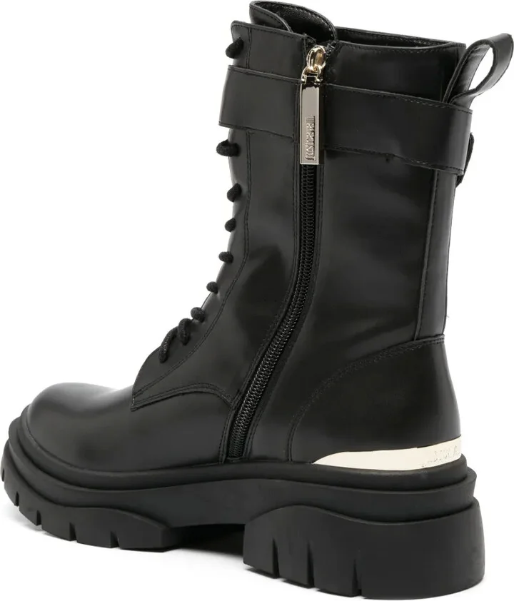 Belted-Ankle Leather Boots - Image 3