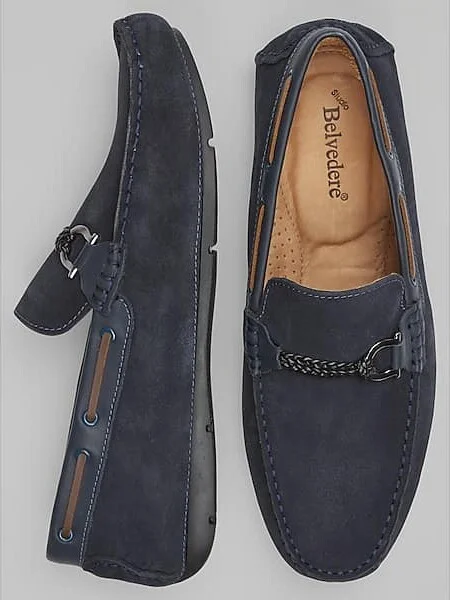 Belvedere Men's Louie Suede Bit Driver Navy