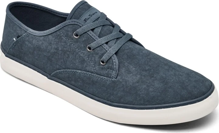 Ben Sherman Men's Camden Canvas Low Casual Sneakers from Finish Line - Navy, White