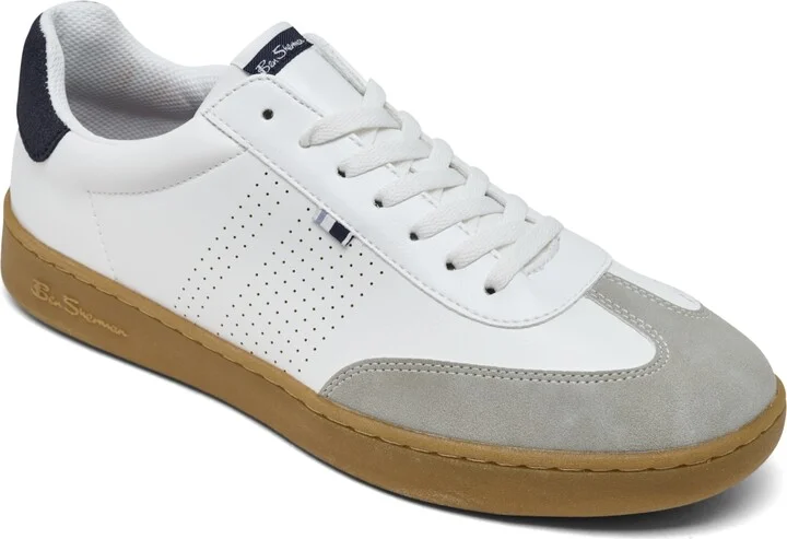 Ben Sherman Men's Glasgow Low Casual Sneakers from Finish Line - White, Navy, Gum