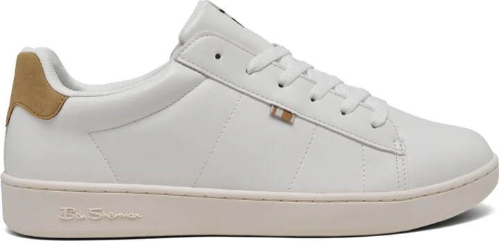 Ben Sherman Men's Hampton Low Court Casual Sneakers from Finish Line - White/Tan - Image 2