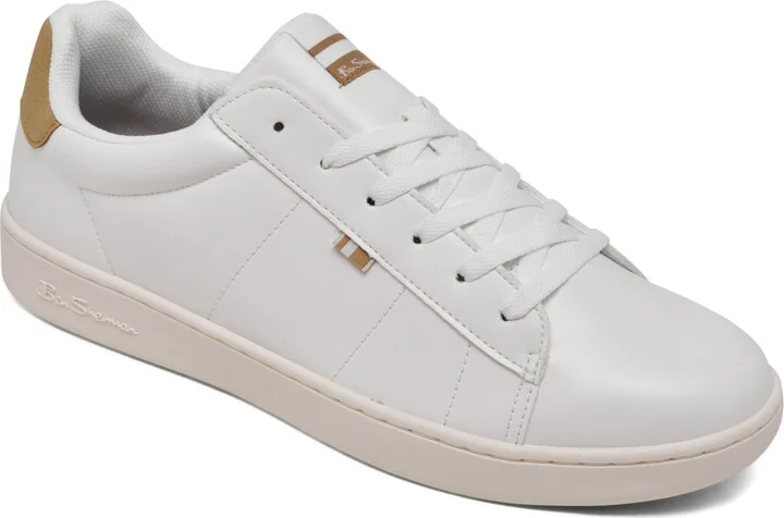 Ben Sherman Men's Hampton Low Court Casual Sneakers from Finish Line - White/Tan