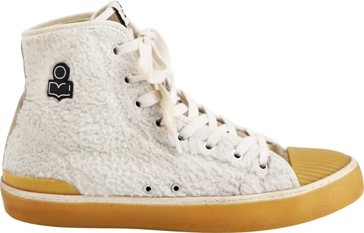 Benkeen High-Top Sneakers in Ecru Faux Fur