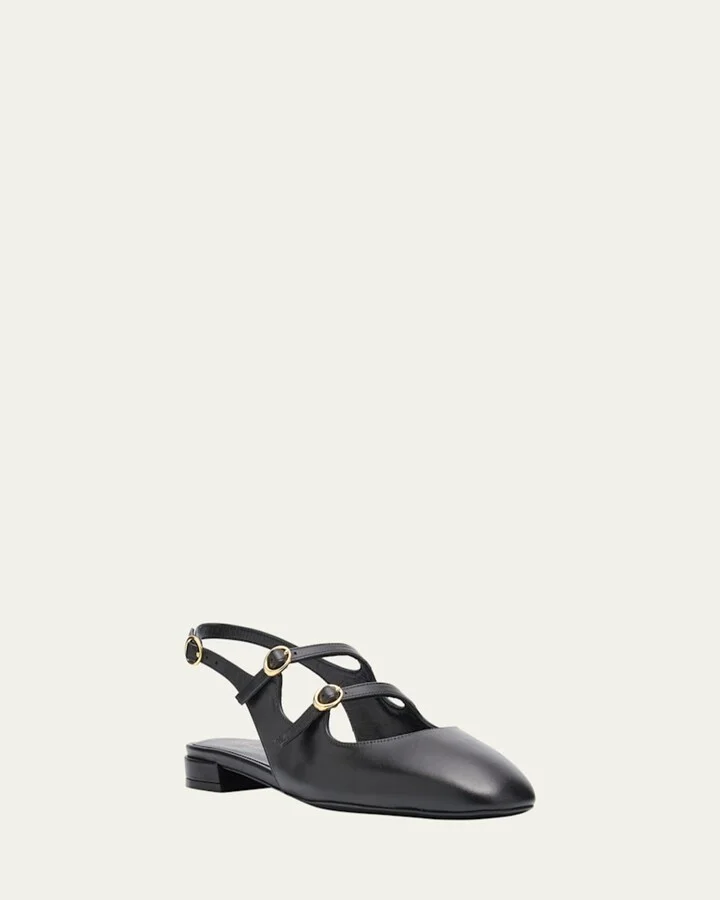 Benni Leather Mary Jane Ballerina Flats - Image 2