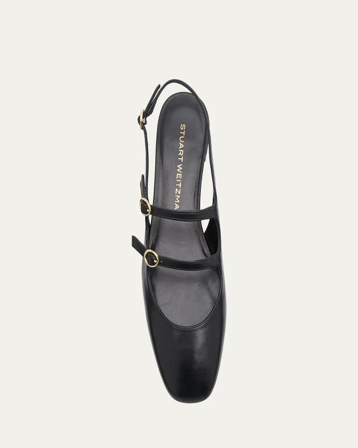 Benni Leather Mary Jane Ballerina Flats - Image 3