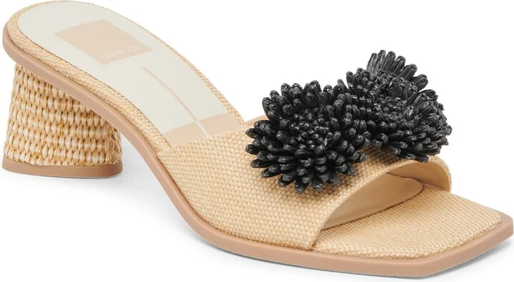 Benoit Raffia Slide Sandal