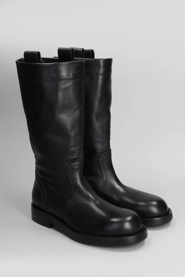 Bente Low Heels Boots In Black Leather - Image 2