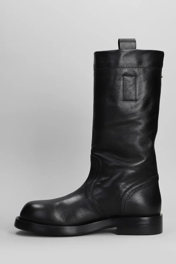 Bente Low Heels Boots In Black Leather - Image 3