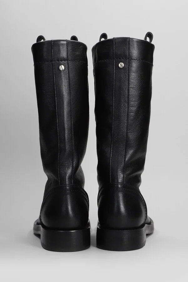 Bente Low Heels Boots In Black Leather - Image 4