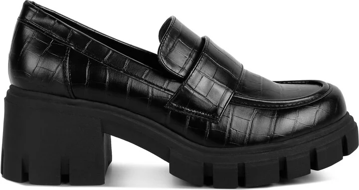 Benz Croc Embossed Loafer Pump - Image 5