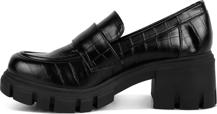 Benz Croc Embossed Loafer Pump - Image 9