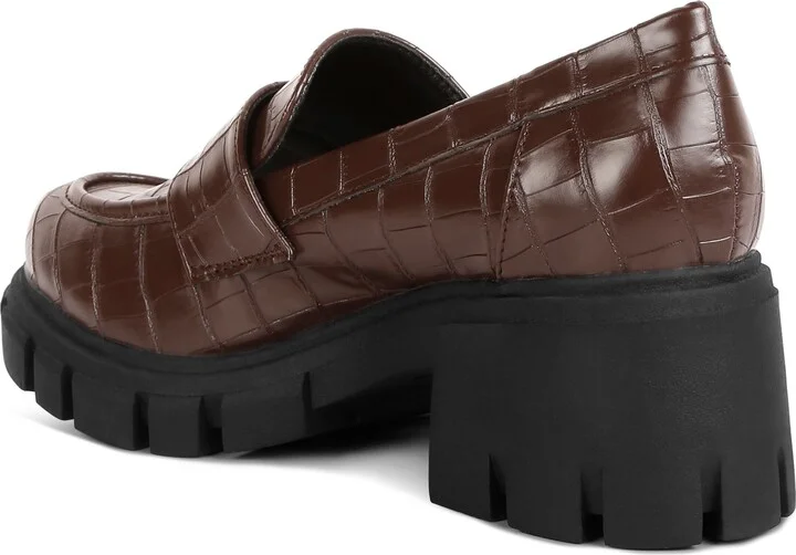 Benz Croc Embossed Loafer Pump - Image 10