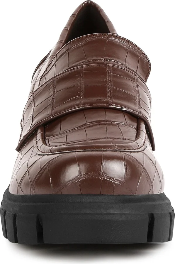 Benz Croc Embossed Loafer Pump - Image 11