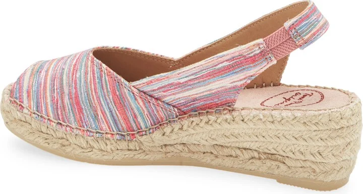 Beri Slingback Espadrille Peep Toe Platform Wedge Sandal - Image 2
