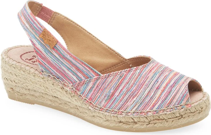 Beri Slingback Espadrille Peep Toe Platform Wedge Sandal