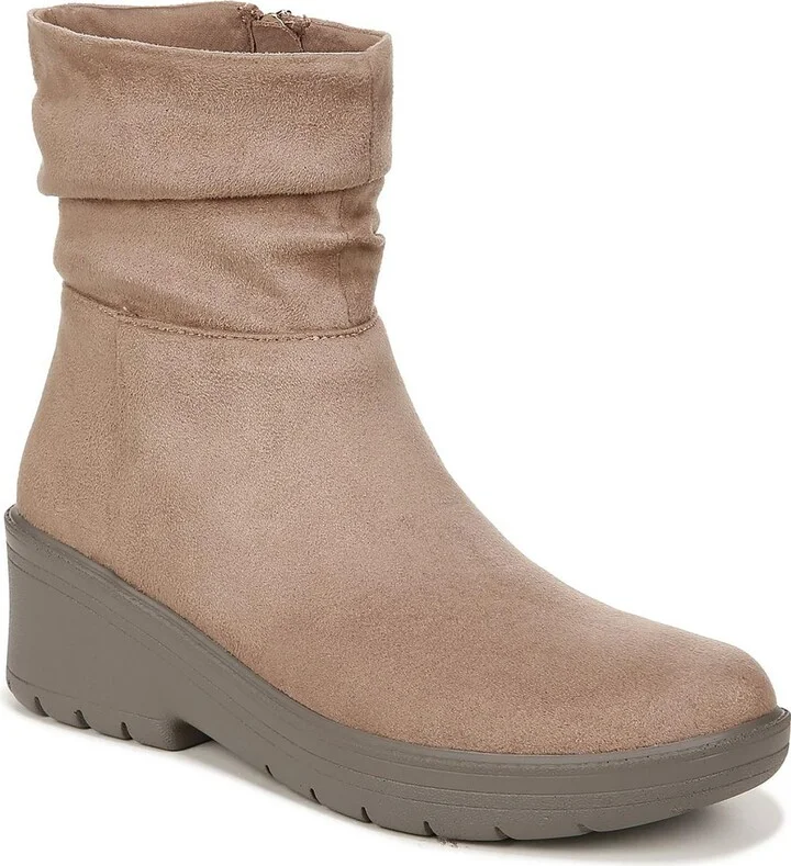 Berkley Womens Faux Suede Ruched Ankle Boots
