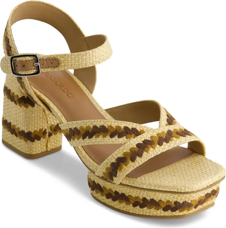 Beige Multicolor Raffia