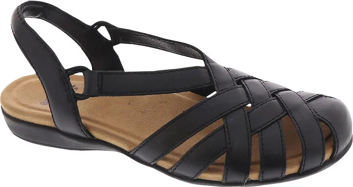Berri Womens Round Toe Woven Slingback Sandals