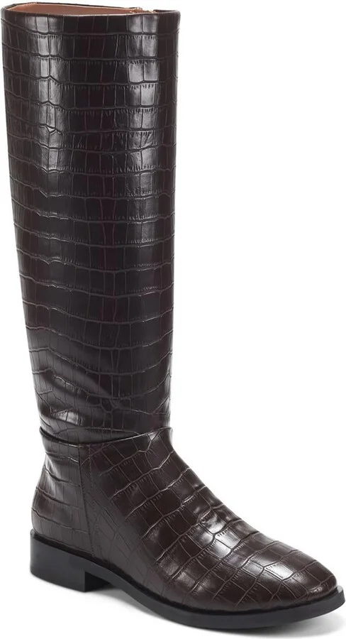 Berri Womens Side Zip Round toe Knee-High Boots