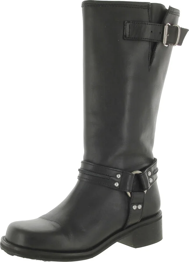 Berrit Womens Harness Buckle Mid-Calf Boots
