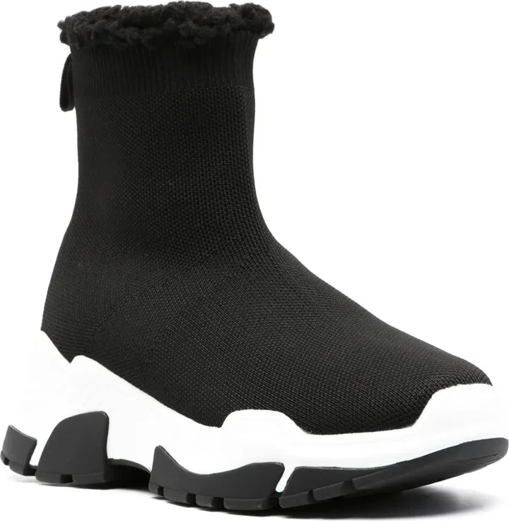 Berry knitted high-top sneakers - Image 2