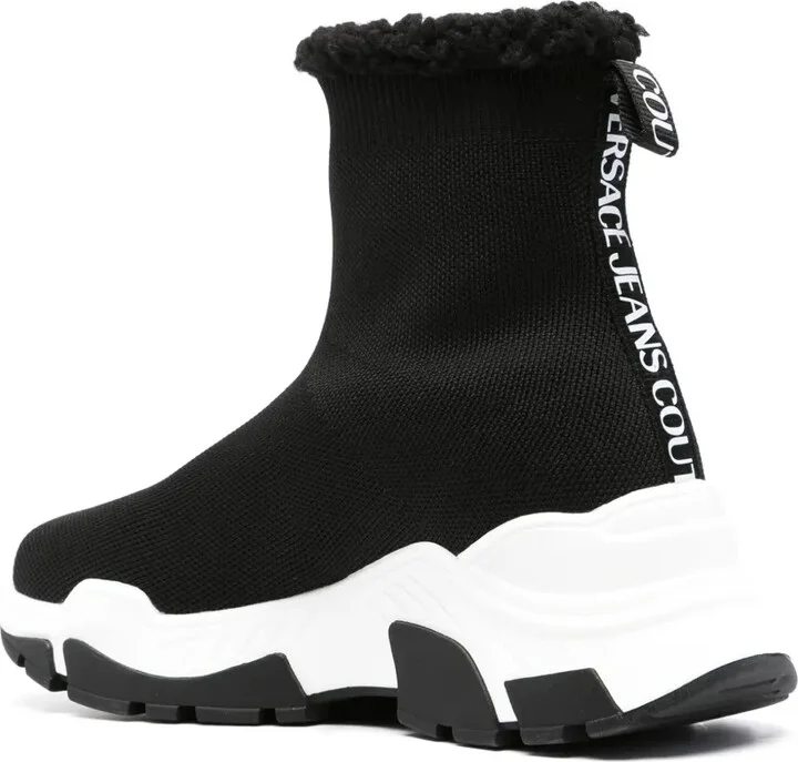Berry knitted high-top sneakers - Image 3