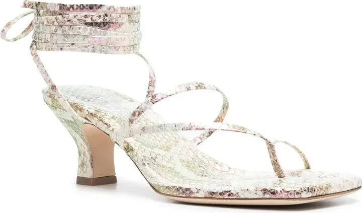 Berry metallic snake-print sandals - Image 2