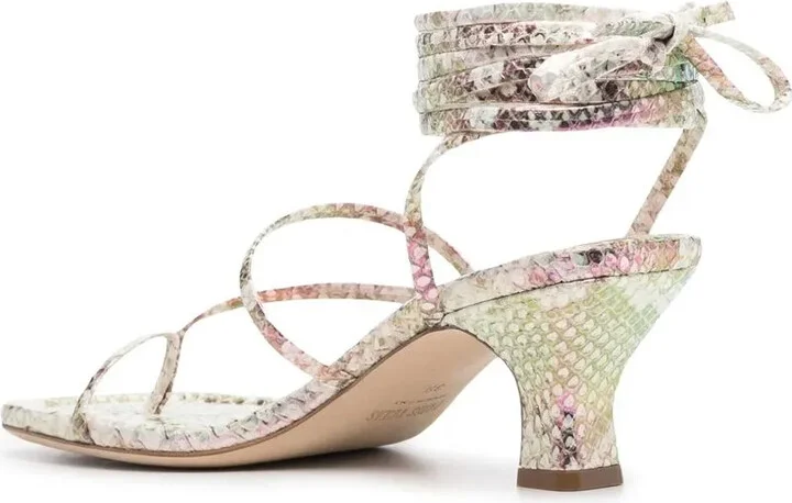Berry metallic snake-print sandals - Image 3
