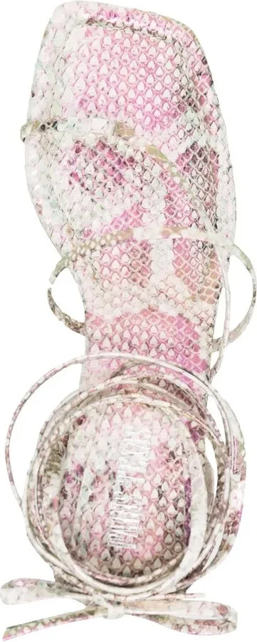Berry metallic snake-print sandals - Image 4
