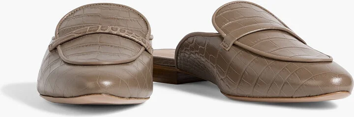 Berto croc-effect leather slippers - Image 2
