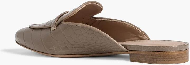Berto croc-effect leather slippers - Image 3